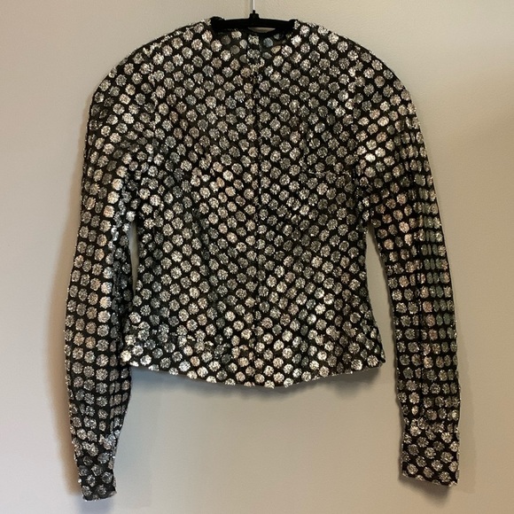 Metalic Pokodot Mesh Zipper Jacket - Picture 1 of 4